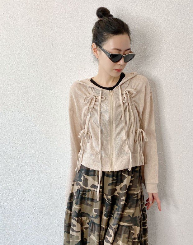 Beige Ultra Light Ribbon Jacket #250417